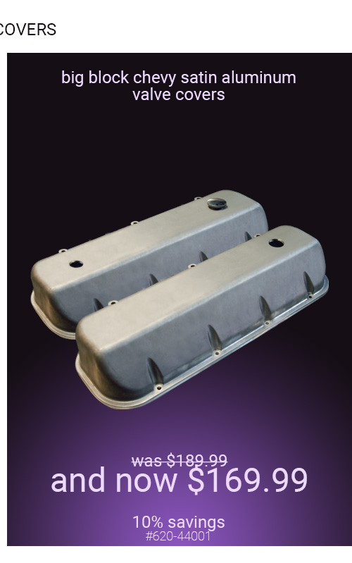 Xtreme Series Valve Covers, Satin with 1 Hole Machined