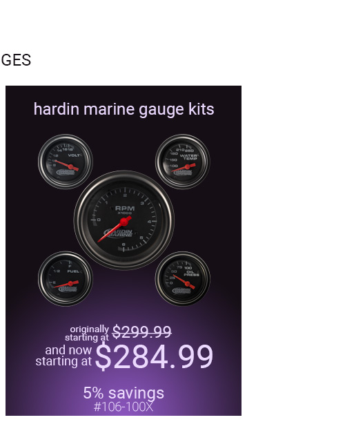 Complete Hardin Marine Gauge Kits