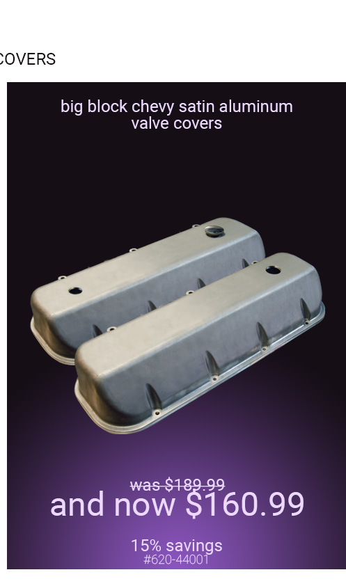 Xtreme Series Valve Covers, Satin with 1 Hole Machined